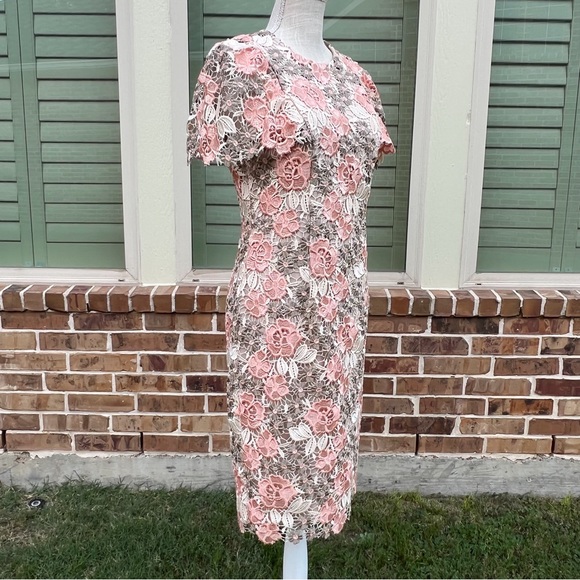 Calvin Klein Floral Embroidered Lace Sheath Dress - Picture 5 of 10